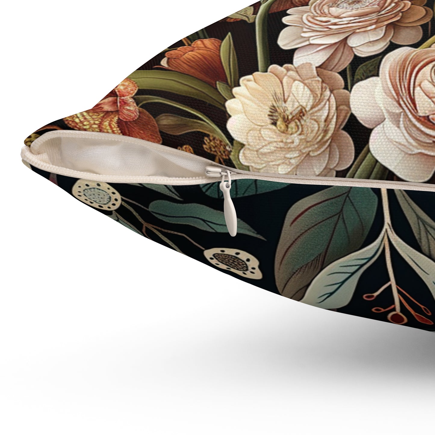 William Morris Style Square Pillow with Parrot Design, Bird Lovers, insert included - Homevalley.co.uk