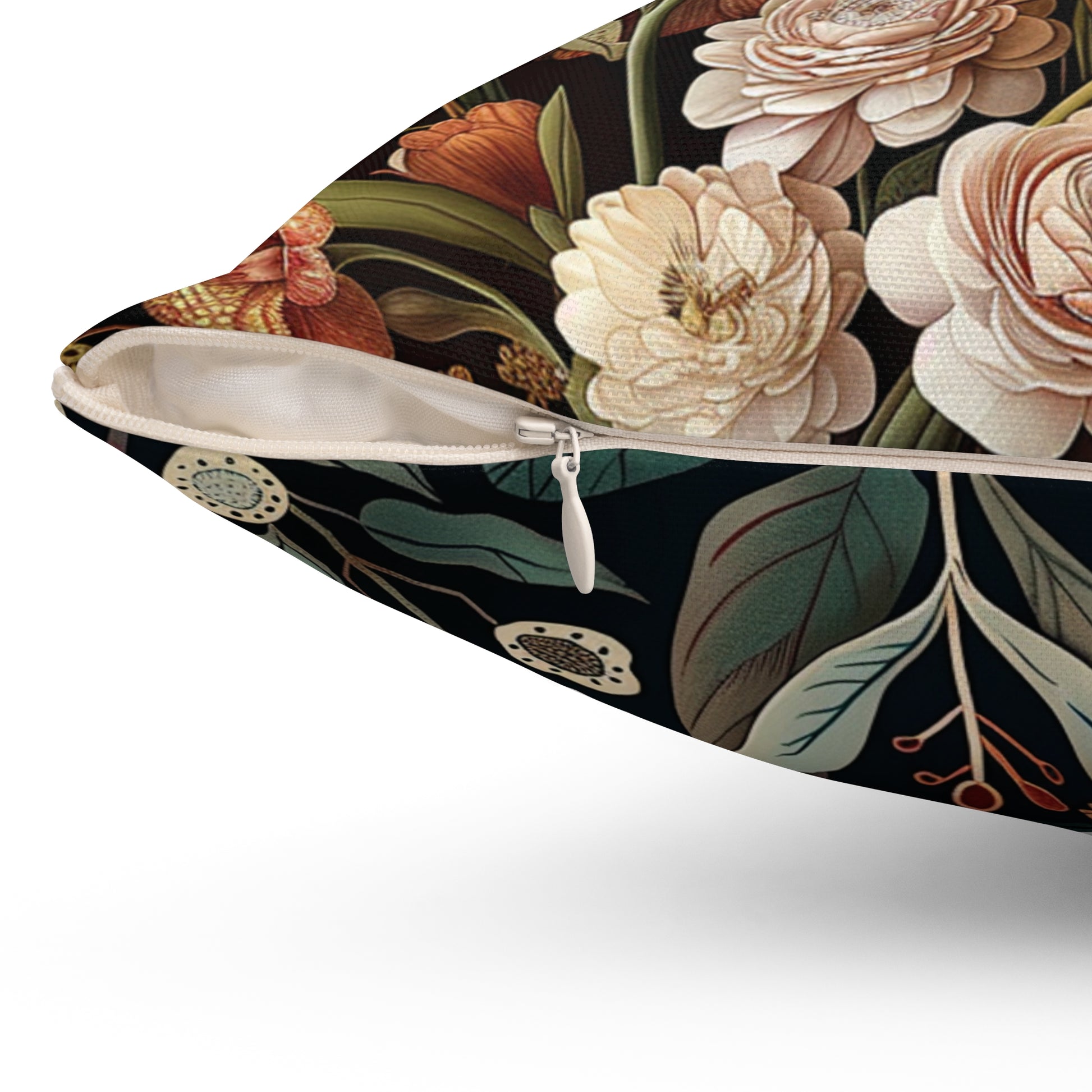William Morris Style Square Pillow with Parrot Design, Bird Lovers, insert included - Homevalley.co.uk