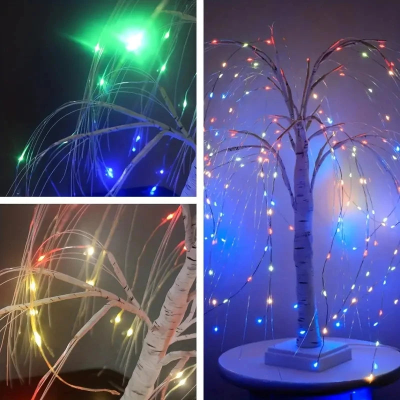 Willow Night Light - 192 LED Table Lamp with 8 Modes | Battery & USB Powered Tree Lights for Wedding, Party, Home & Christmas Decor - Homevalley.co.uk