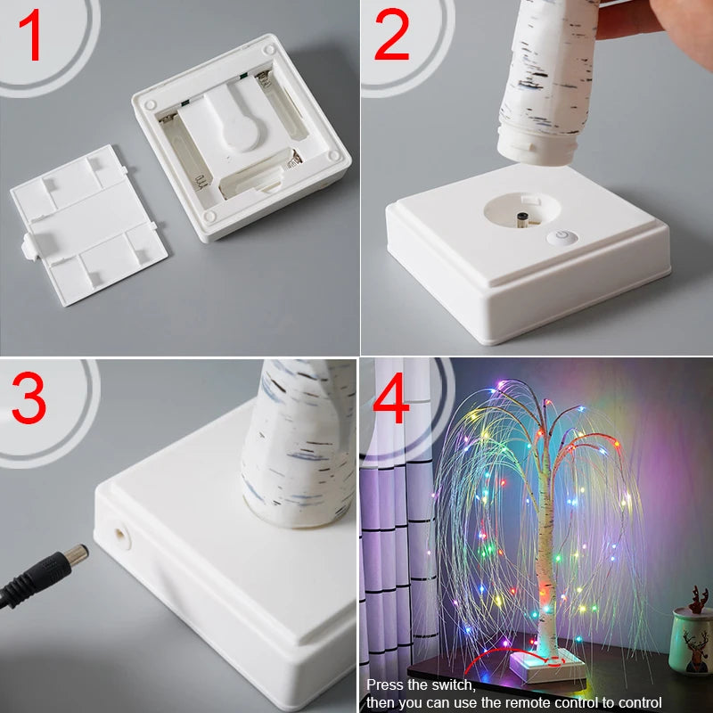 Willow Night Light LED Weeping Willow Tree Lamp - 7 Color Modes Table Lamp for Bedroom Decor - Homevalley.co.uk