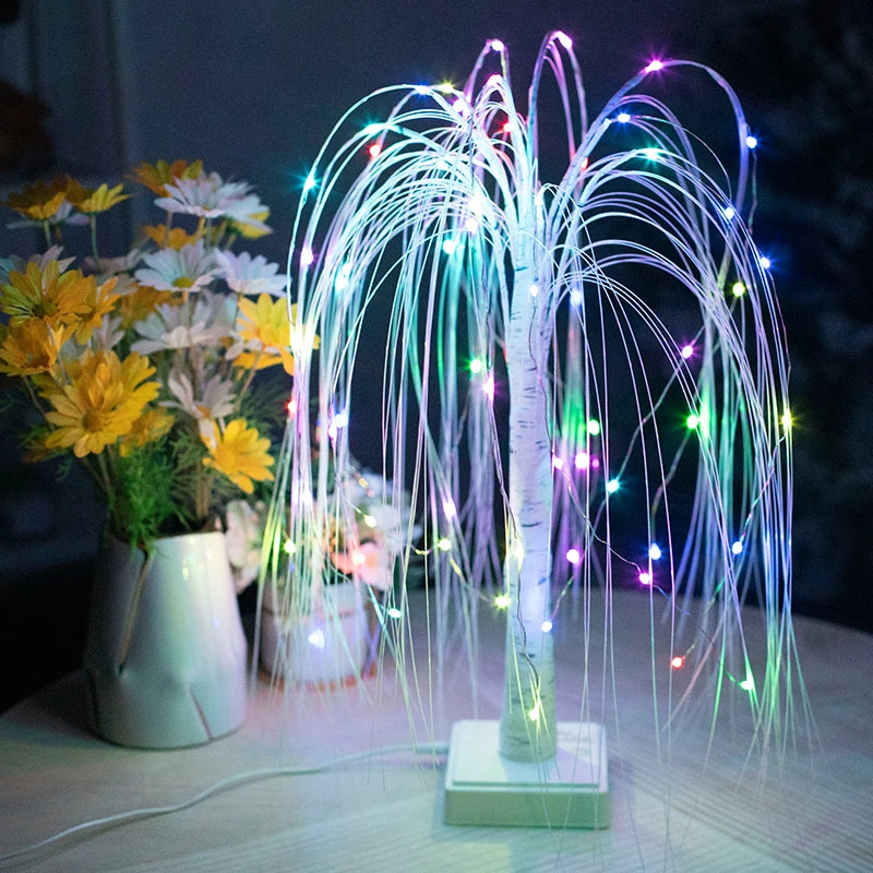 Willow Night Light LED Weeping Willow Tree Lamp - 7 Color Modes Table Lamp for Bedroom Decor - Homevalley.co.uk