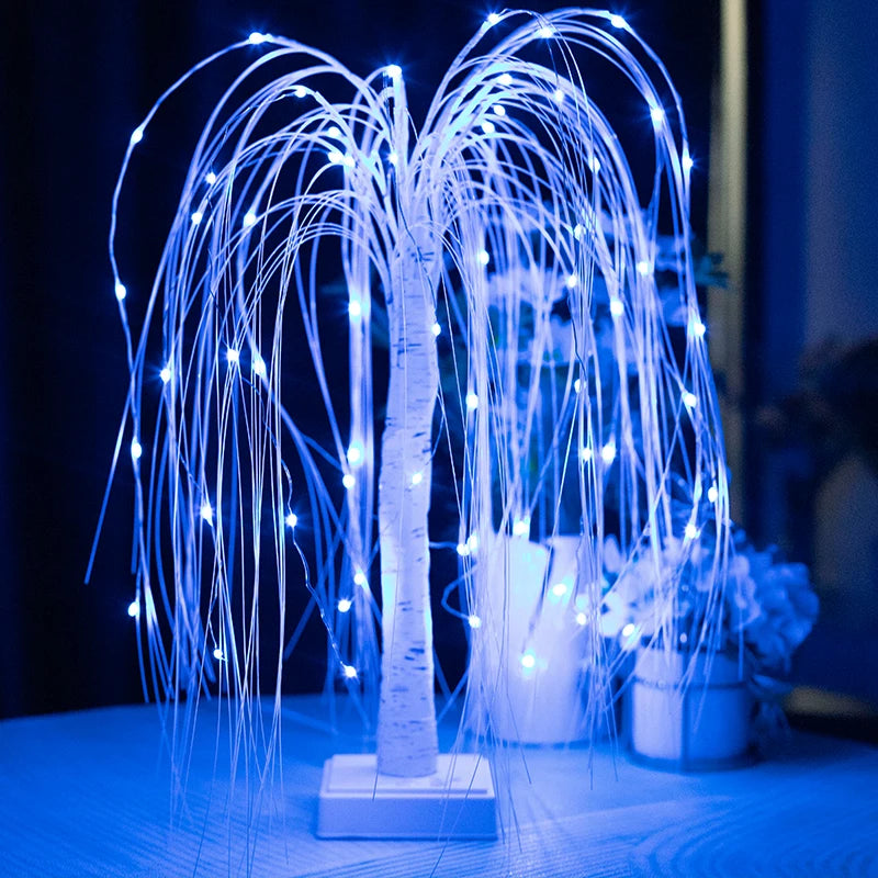 Willow Night Light LED Weeping Willow Tree Lamp - 7 Color Modes Table Lamp for Bedroom Decor - Homevalley.co.uk