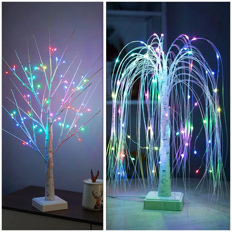 Willow Night Light LED Weeping Willow Tree Lamp - 7 Color Modes Table Lamp for Bedroom Decor - Homevalley.co.uk