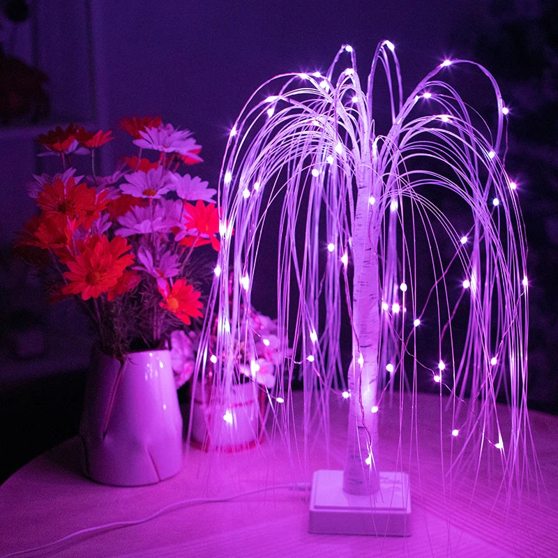 Willow Night Light LED Weeping Willow Tree Lamp - 7 Color Modes Table Lamp for Bedroom Decor - Homevalley.co.uk