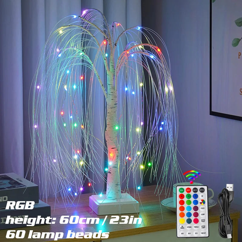 Willow Night Light LED Weeping Willow Tree Lamp - 7 Color Modes Table Lamp for Bedroom Decor - Homevalley.co.uk