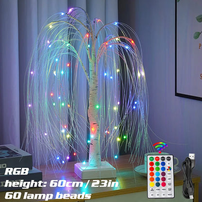 Willow Night Light LED Weeping Willow Tree Lamp - 7 Color Modes Table Lamp for Bedroom Decor - Homevalley.co.uk