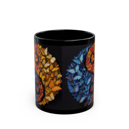 Yin and Yang Symbol Black Ceramic Coffee Mug, Team Cup, Gift for Her, Gift for Him, mother's Day, Gift Idea (11oz, 15oz) - Homevalley.co.uk