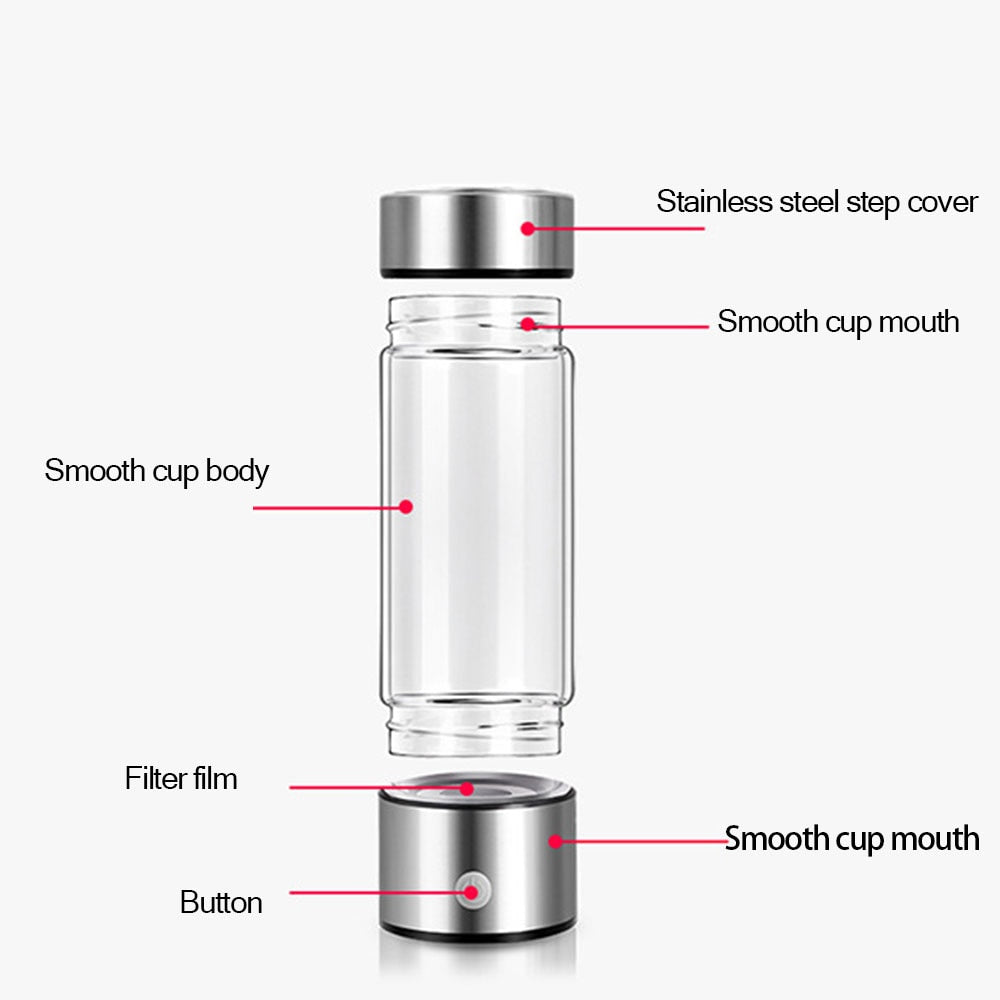 Hydrogen Generator Alkaline Maker Rechargeable Portable Water Bottle - Homevalley.co.uk