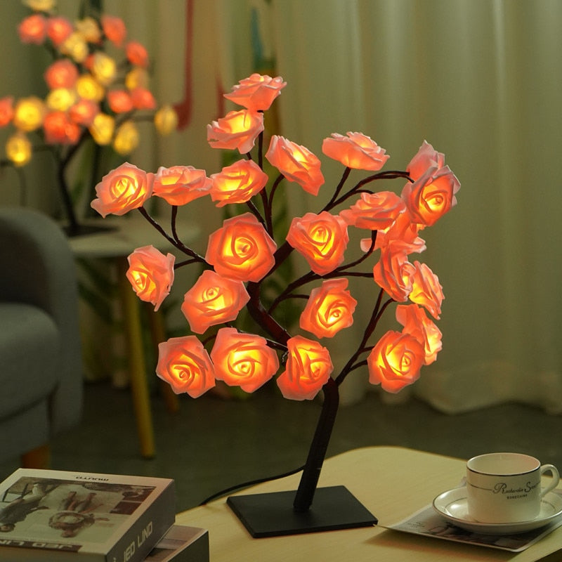 LED Rose Flower Tree Table Lamp - Homevalley.co.uk