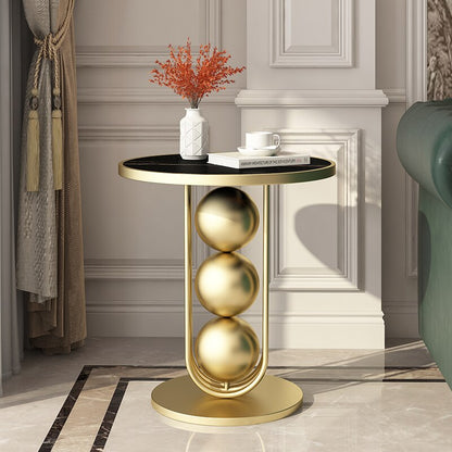 Modern Round Side Table with Marble Top - Homevalley.co.uk