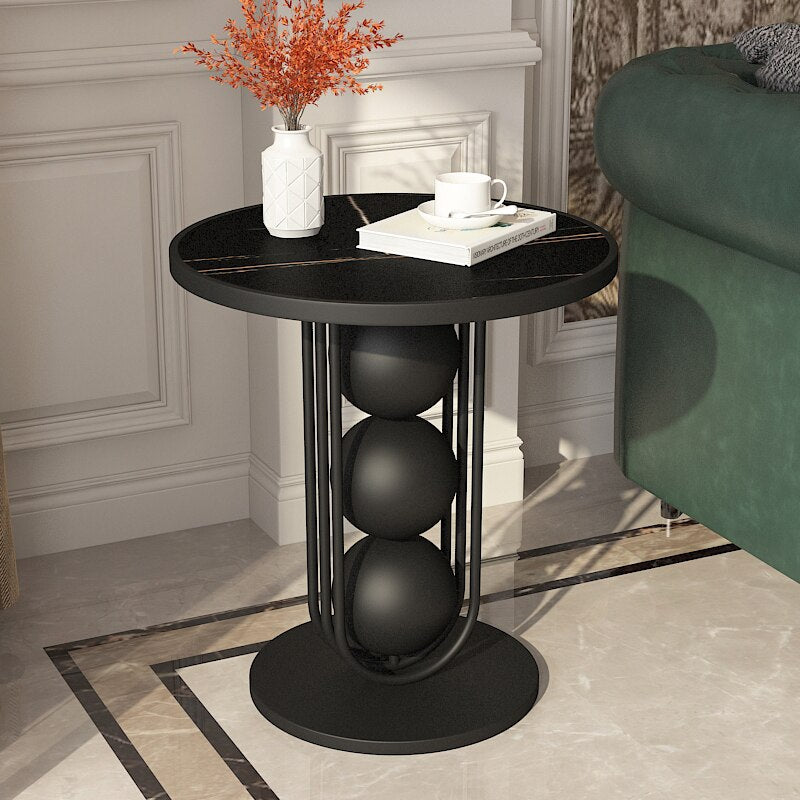 Modern Round Side Table with Marble Top - Homevalley.co.uk