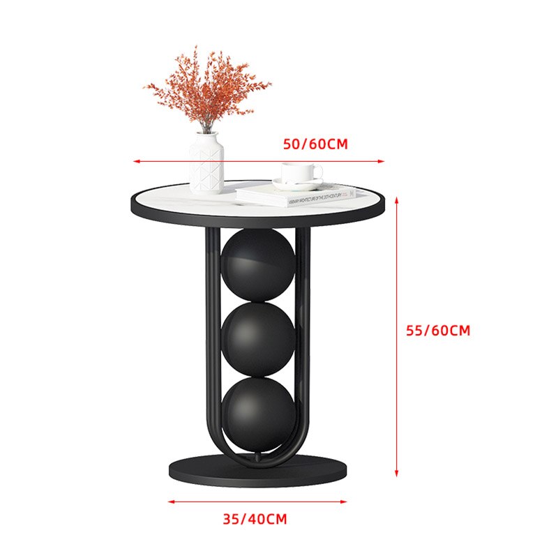 Modern Round Side Table with Marble Top - Homevalley.co.uk