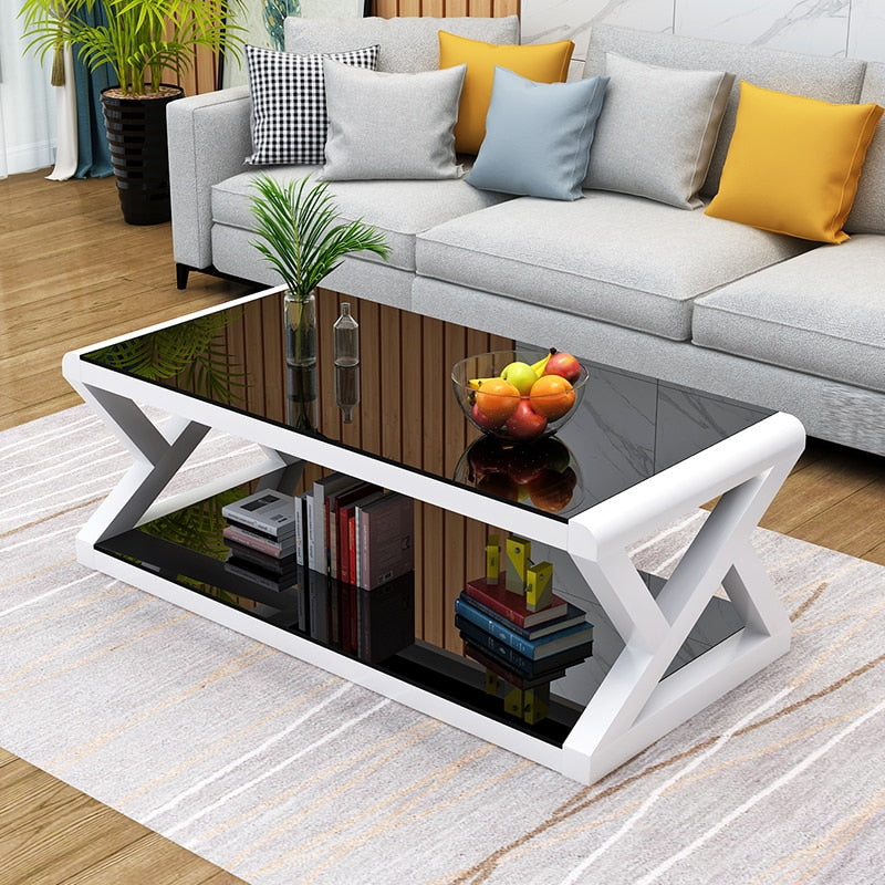 Rectangle Tempered Glass Japanese Style Coffee Table - old - Homevalley.co.uk