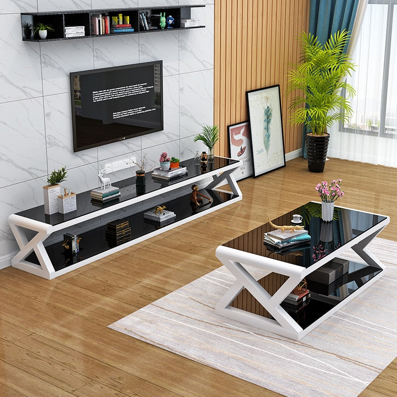 Rectangle Tempered Glass Japanese Style Coffee Table - old - Homevalley.co.uk