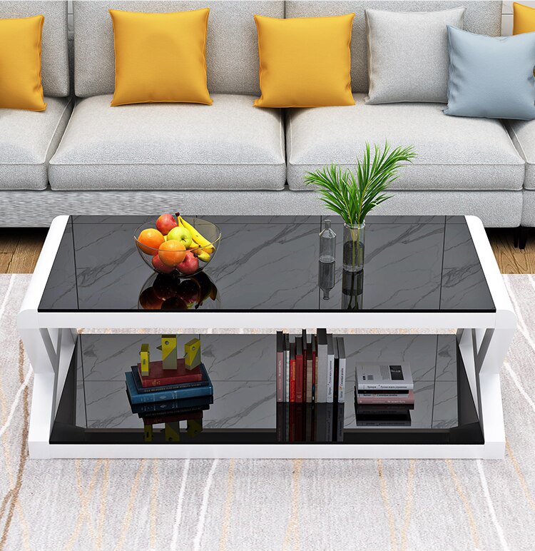 Rectangle Tempered Glass Japanese Style Coffee Table - old - Homevalley.co.uk