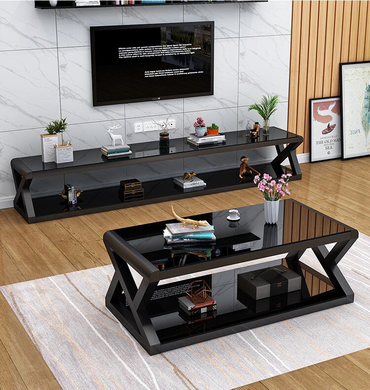 Rectangle Tempered Glass Japanese Style Coffee Table - old - Homevalley.co.uk