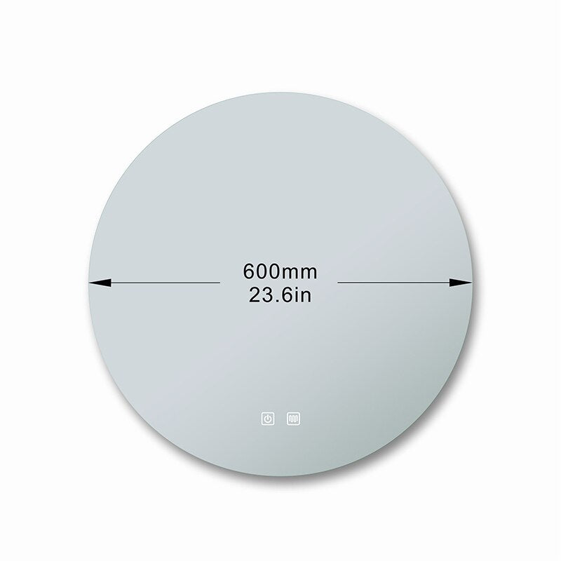 Round Smart Bathroom Mirror, Anti Fog Touch Screen - Homevalley.co.uk